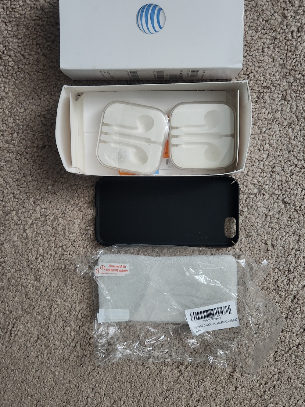 Apple Black iPhone Case with White Earbud Cases ONLY (NO Earbuds) Packs